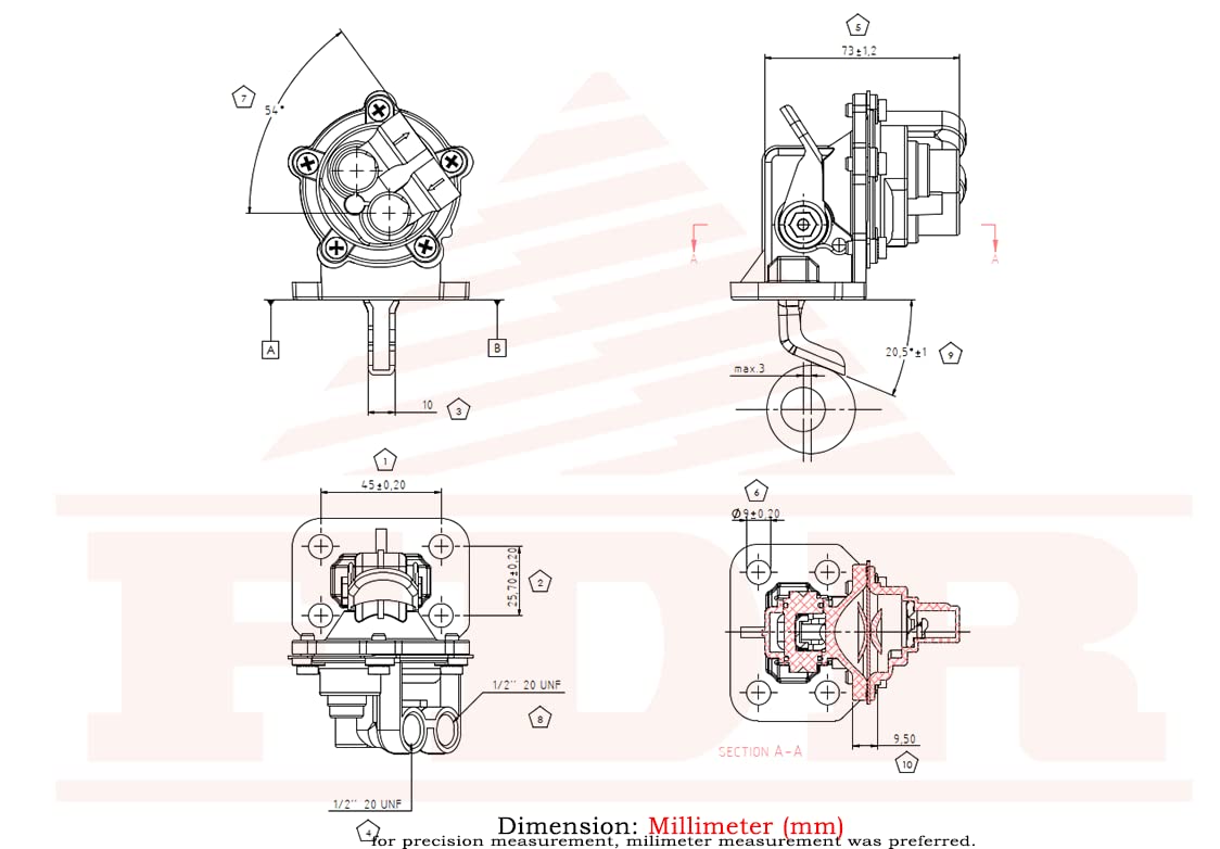 3637292M91 Fuel Lift Pump for Massey Ferguson Tractors 230, 235, 245, 231