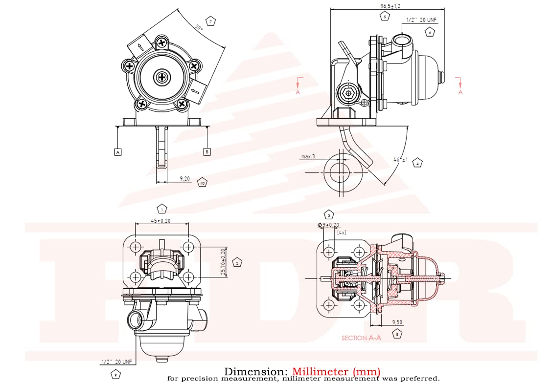 3637290M91 New Fuel Lift Pump Fits Massey Ferguson 25 255 265 270 2744 275 282 283