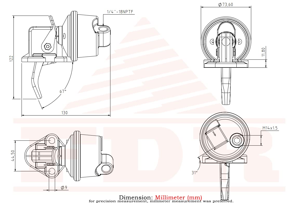 TTParts Fuel Lift Pump Fits Dodge Cummins 5.9L 4983584 3904374 Fits for Case Tractors 480E 480F 550 550E 550G 580E 580K 580L 584E 585E